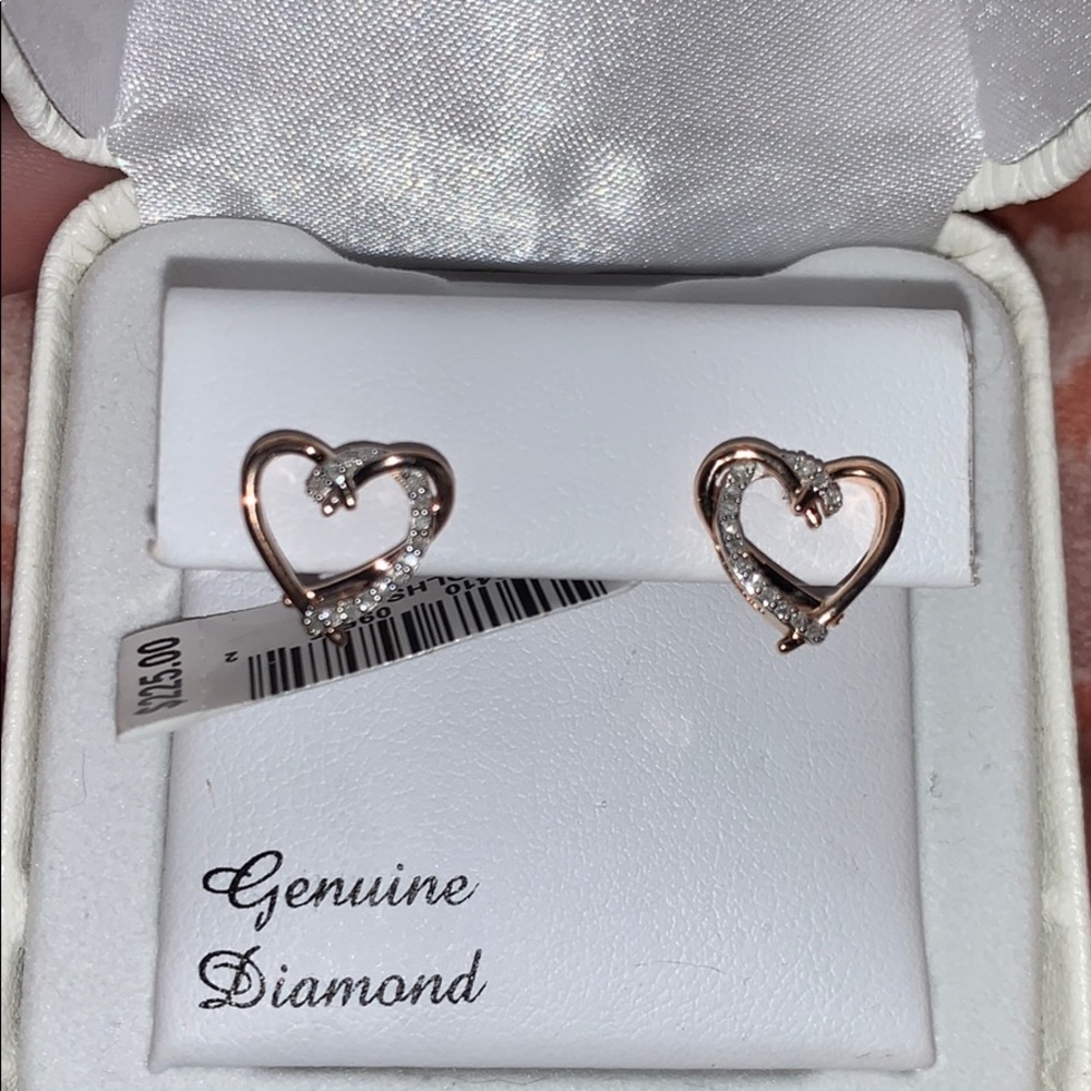real diamond accent earrings over gold plating